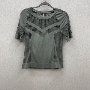 Varley Johnston Green Mesh Short Sleeve Athletic Active Top Shirt Womens Small